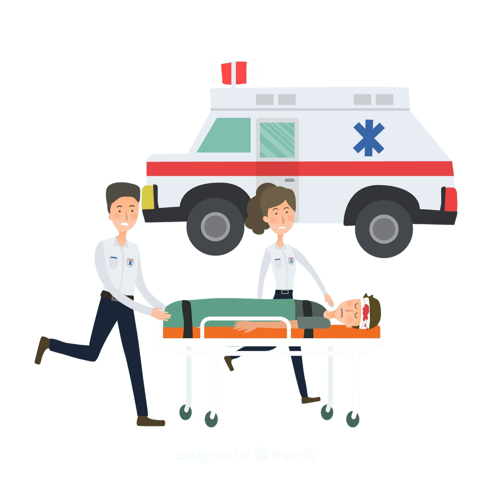 flat-ambulance-team